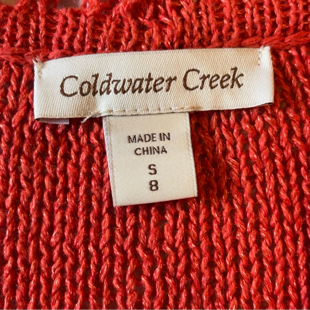 Coldwater Creek Open Cardigan Size S Festival bohemian Cottage Core Linen Blend - Picture 5 of 7